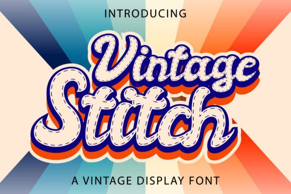 Vintage Stitch: A Retro Display Font for Digital Design Projects